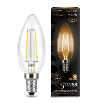 Лампа светодиодная Gauss LED Filament Candle 7W E14 2700K 103801107