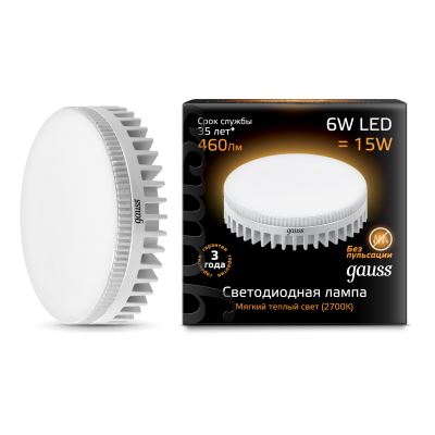 Лампа светодиодная Gauss LED GX53 6W 3000K(108008106)