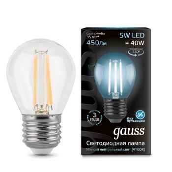 Лампа светодиодная Gauss LED Filament Globe 5W E27 4100K(105802205)