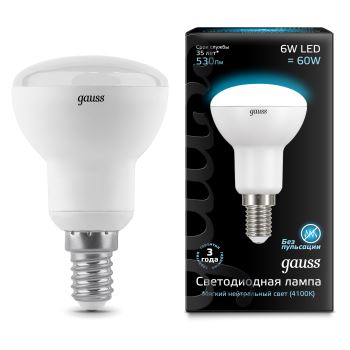 Лампа светодиодная Gauss LED R50 6W E14 4100K(106001206)