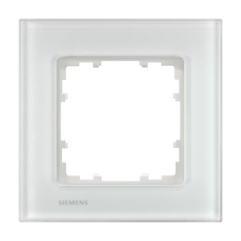 Рамка Siemens Delta Miro Glass 1 пост белое стекло 5TG1201-1