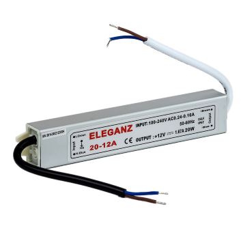 Блок питания для светодиодной ленты Eleganz LED 12V 20W IP68