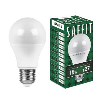 Лампа светодиодная Saffit SBA6015 A60 15W E27 2700K 55010