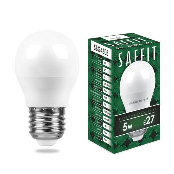 Лампа светодиодная Saffit SBG4505 G45 5W E27 2700K 55025