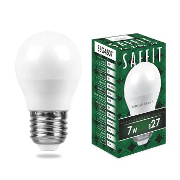 Лампа светодиодная Saffit SBG4507 G45 7W E27 2700K 55036
